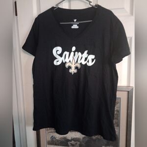 Fanatics Black T-Shirt with White Saints Logo Size XL